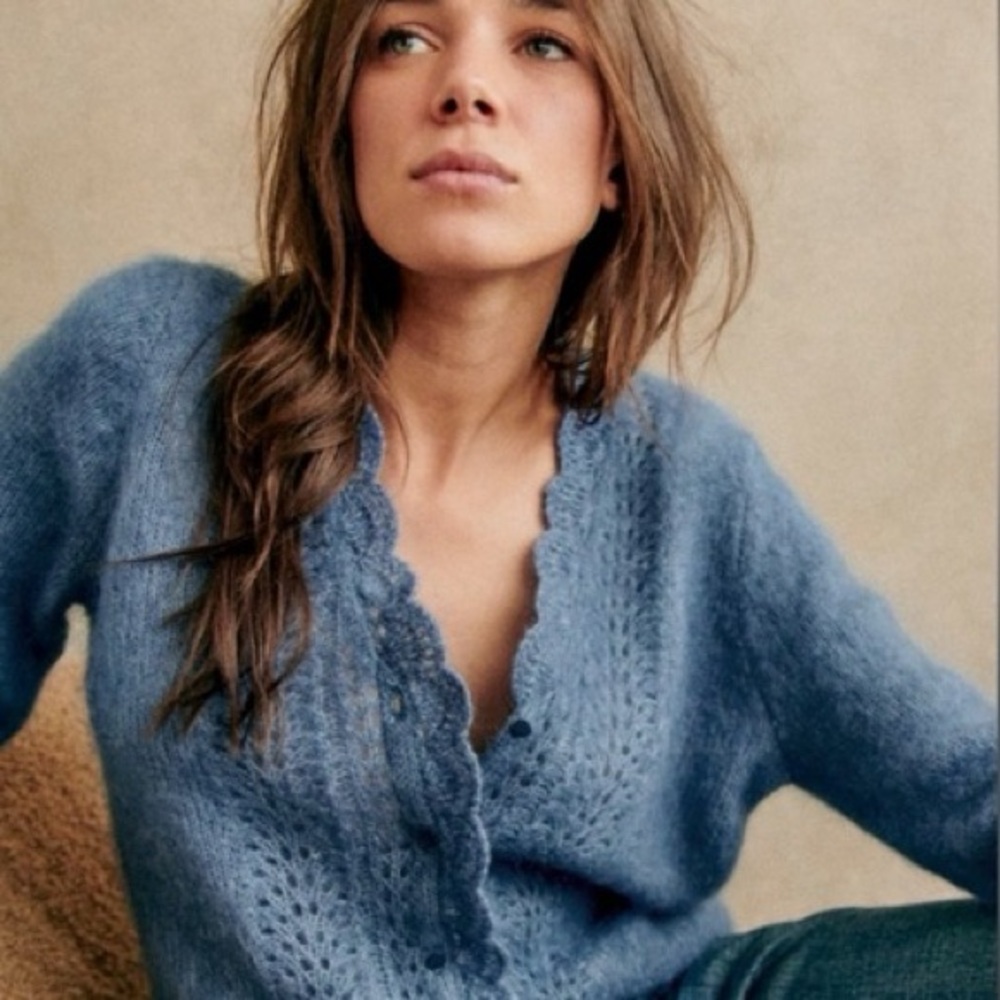 -SOLD- Sezane Angelie cardigan in Vintage Blue